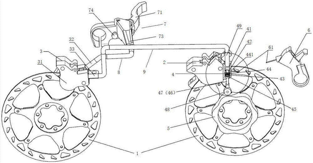 自行车机械碟刹结构图图片