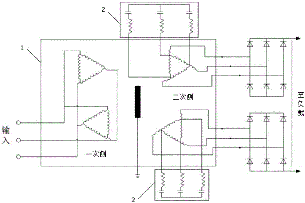 移相变压器接线原理图图片