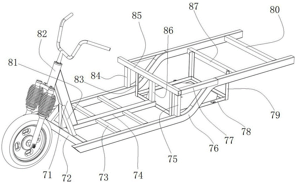 倒三轮车架设计图图片