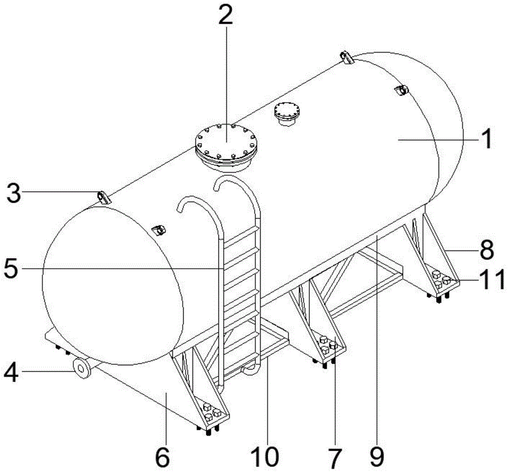 包装,储藏,运输设备的制造及其应用技术一种新型油气卧式储运罐结构