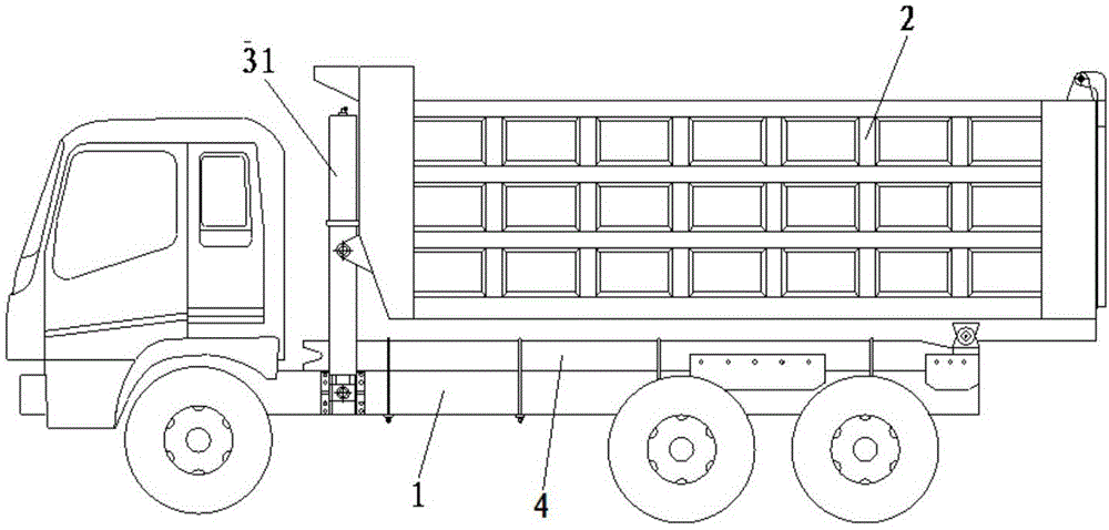 平推式自卸车构造图图片