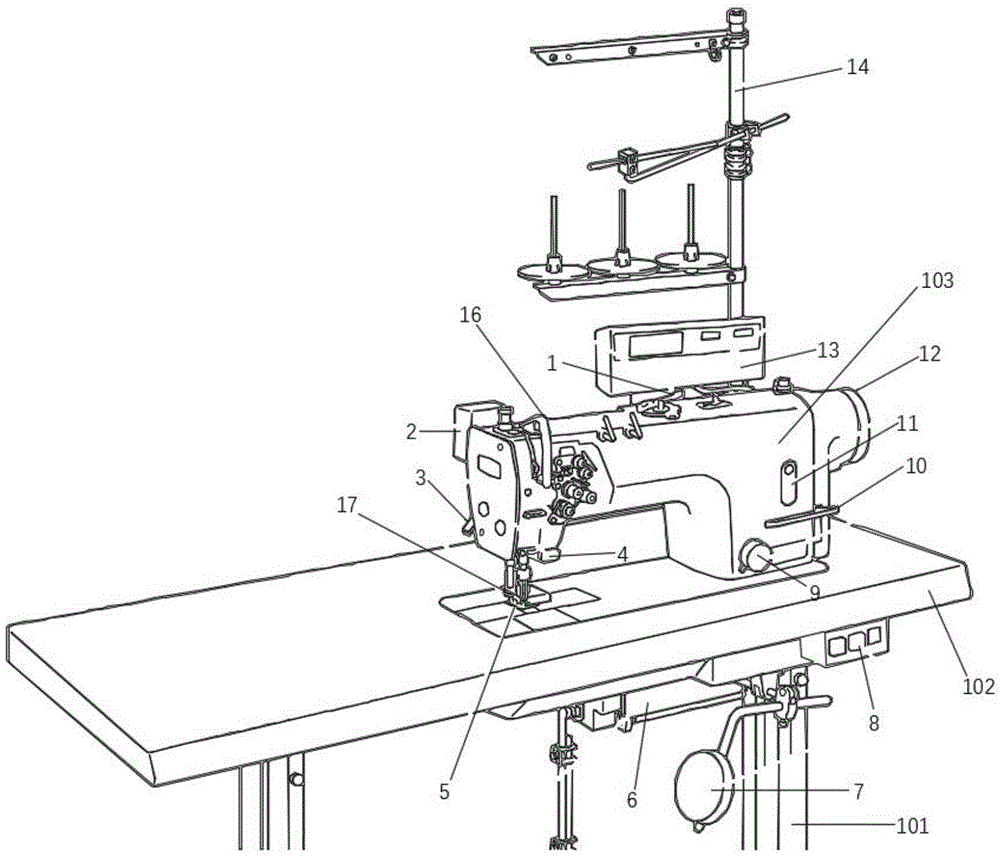 平车缝纫机安装结构图图片