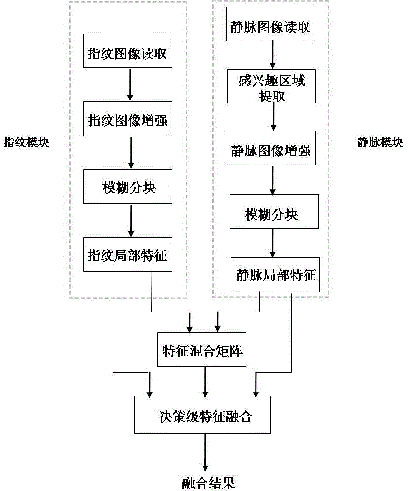 本發明屬於模式識別技術領域,具體涉及一種基於特徵混合矩陣的指紋與