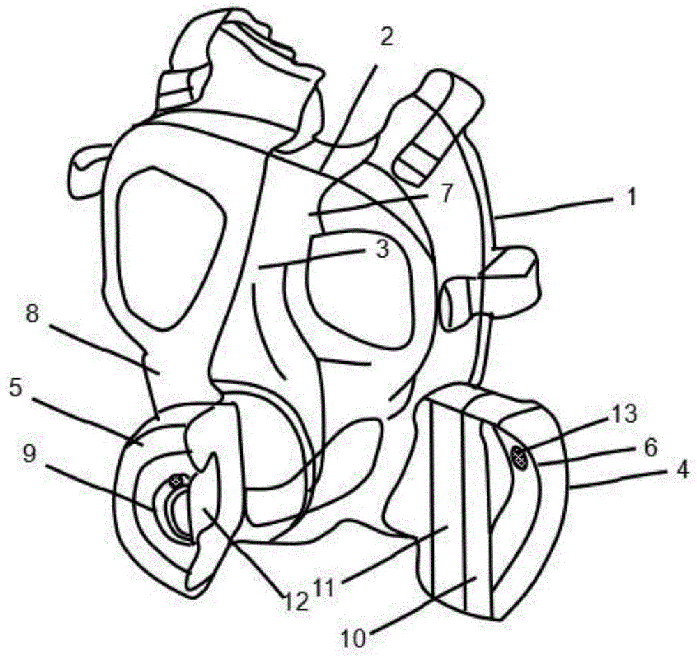 防毒面具结构图片