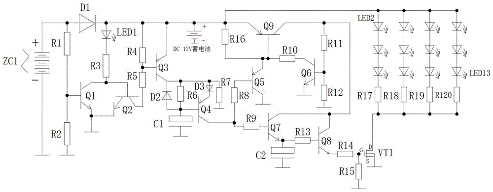 太陽能路燈智能控制電路的製作方法