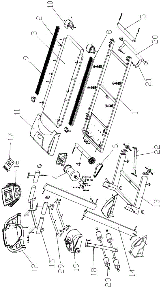 跑步机的结构示意图图片