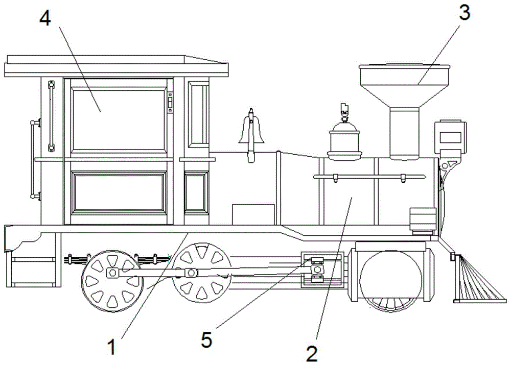 背景技术:目前,观光小火车主要使用钢结构结合玻璃车身外饰或者钣金