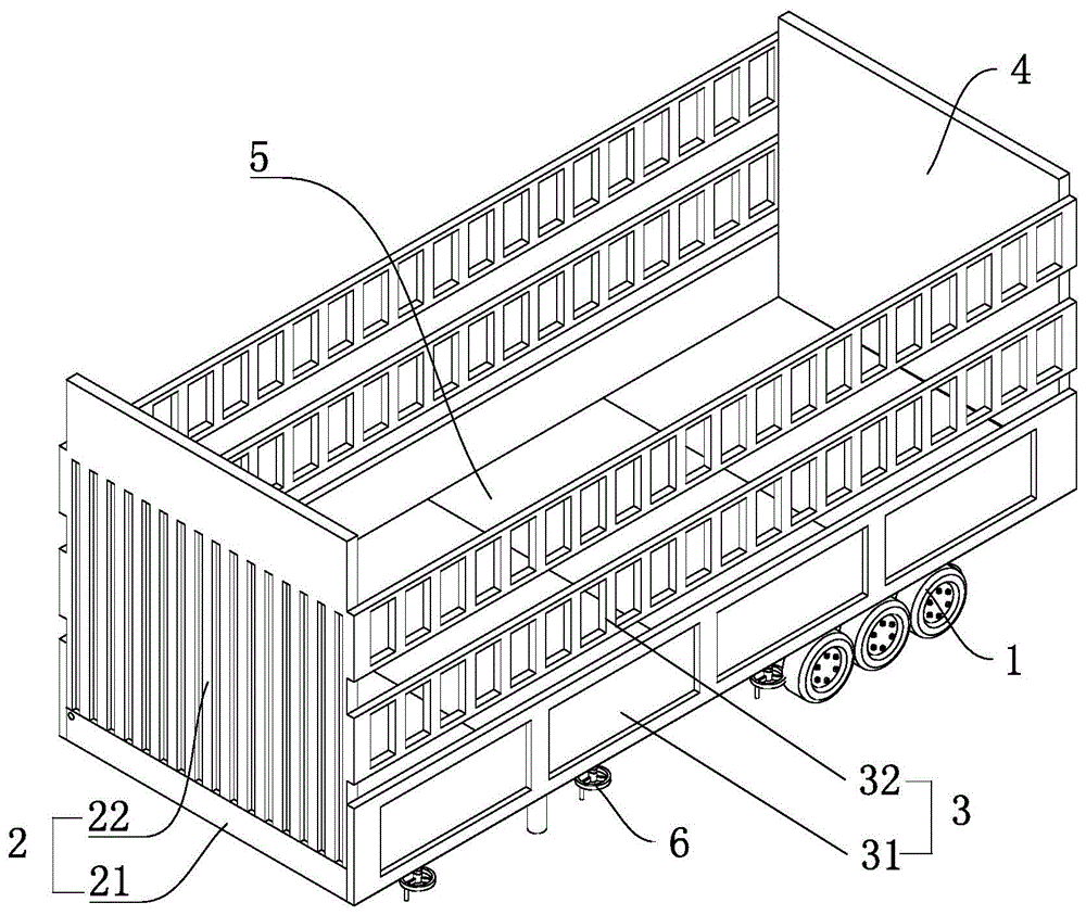 一种带有底盘防水结构的仓栅式运输半挂车的制作方法
