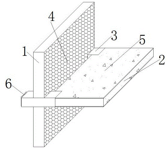 本實用新型涉及外牆保溫系統技術領域,具體為一種外挑陽臺無熱橋保溫