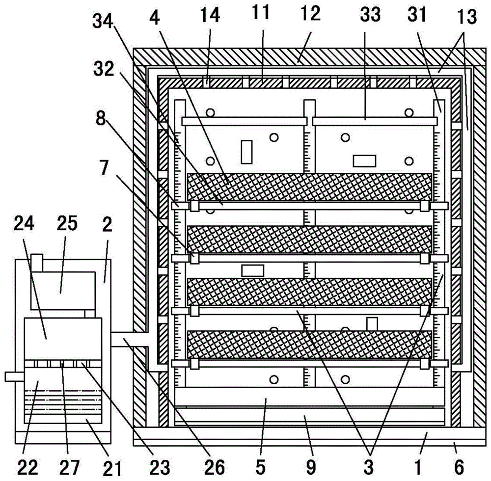 本实用新型涉及茶叶生产设备技术领域,尤其是涉及的是一种萎凋机