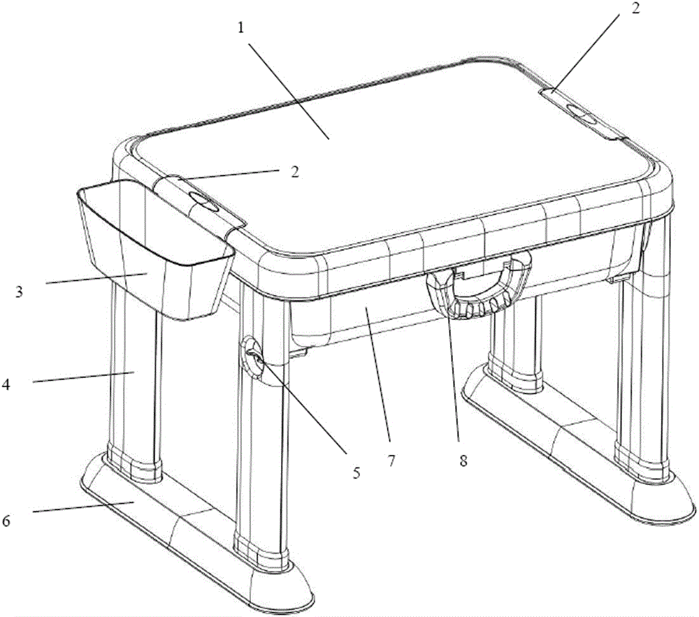 一种具备容纳功能的插接玩具积木桌的制作方法