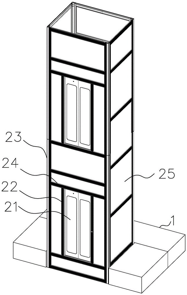 一種全型材別墅電梯井架的製作方法