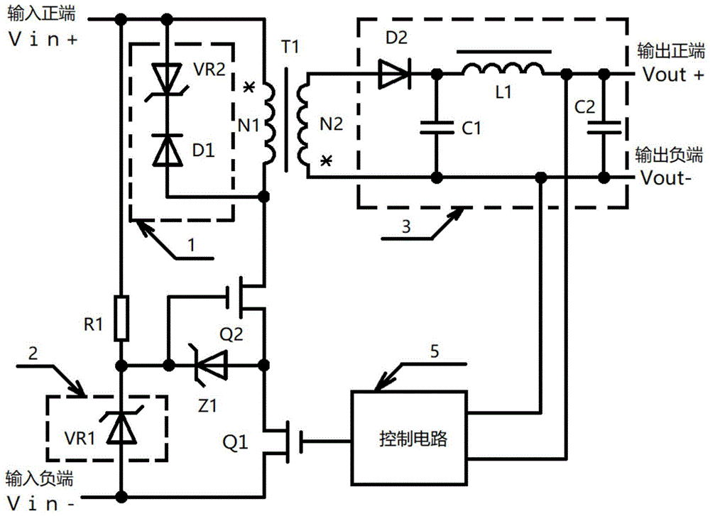 一種帶鉗位保護的雙管反激式開關電源的製作方法