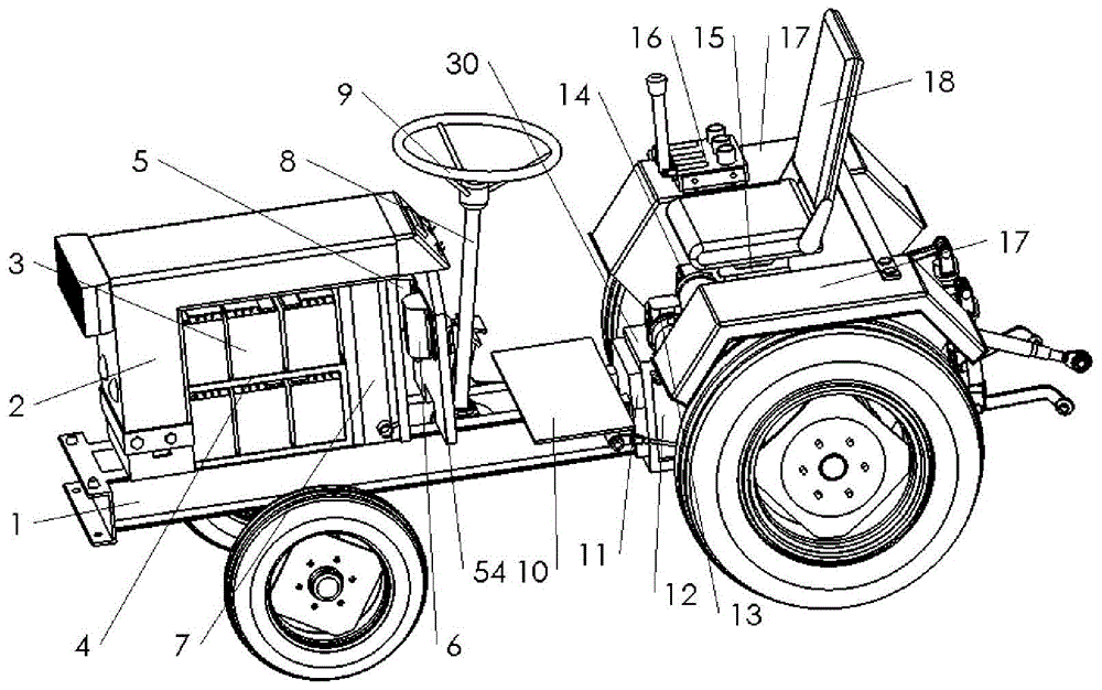 轮毂电机后轮驱动的电动拖拉机的制作方法