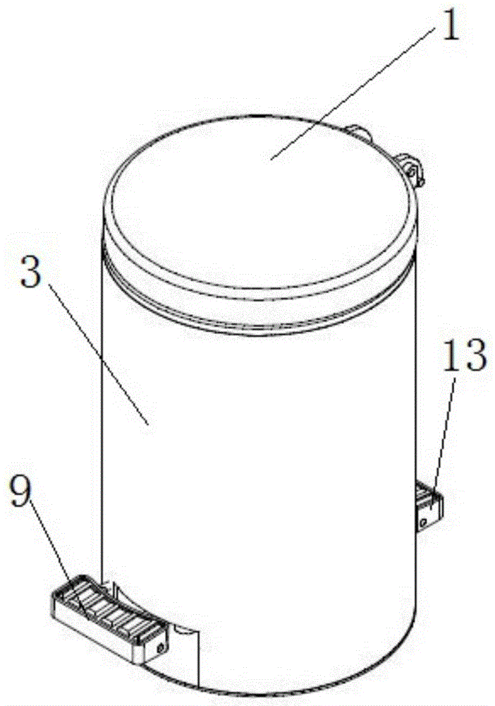 踩踏式垃圾桶结构图图片