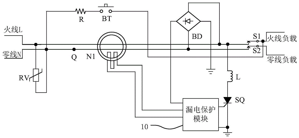 背景技術:器具漏電保護斷路器(alci)帶有漏電保護功能,能有效防止人身