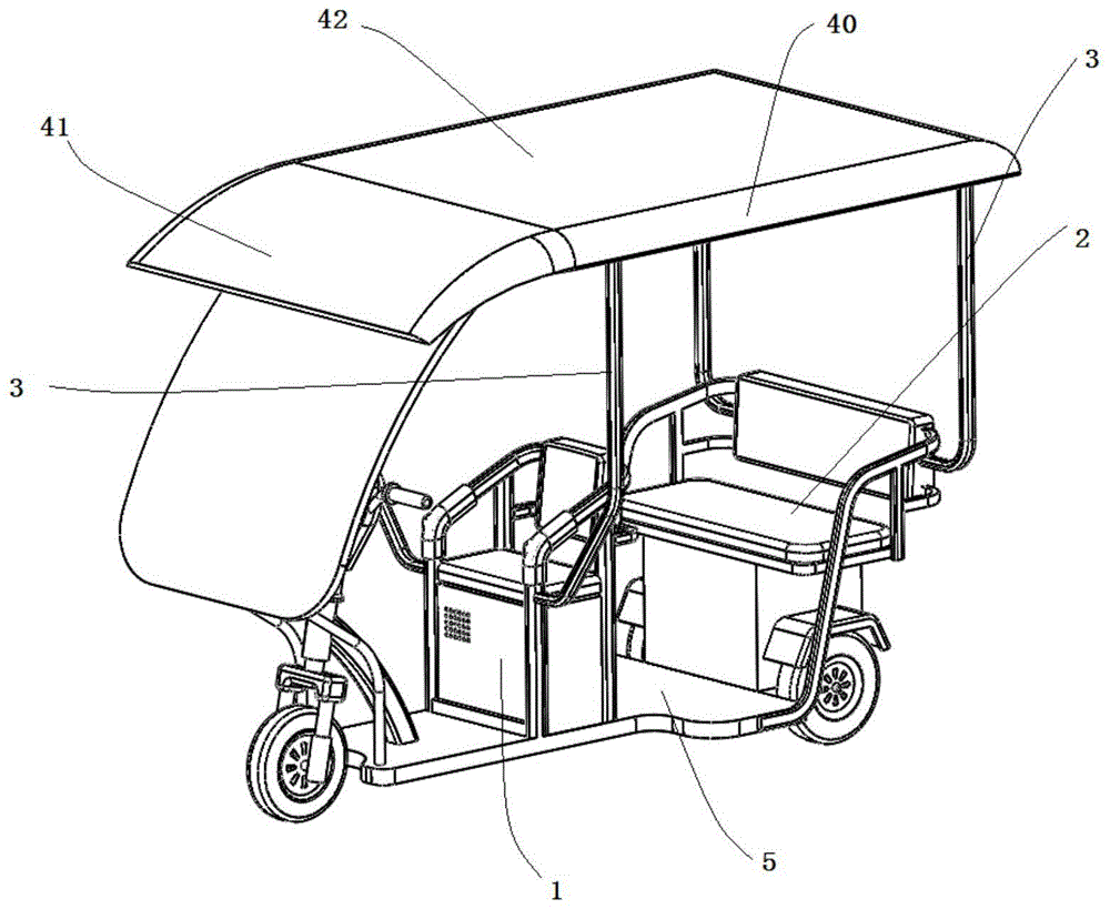 一種前後座載人電動三輪車的製作方法