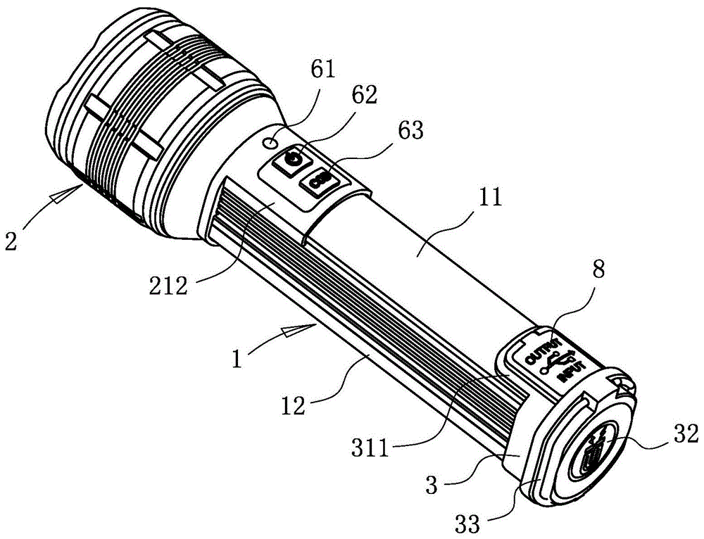 塑料手电筒的结构图图片