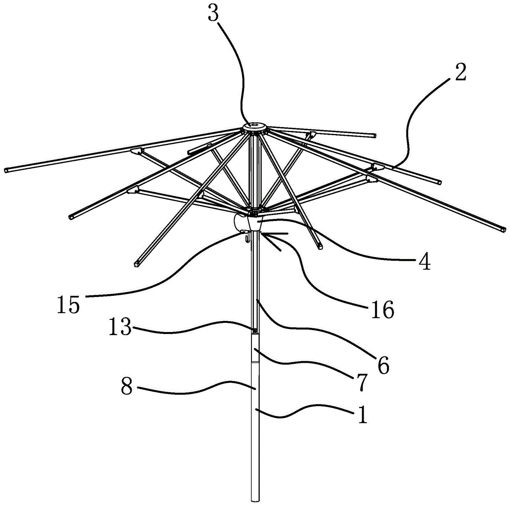 折叠伞结构简图图片
