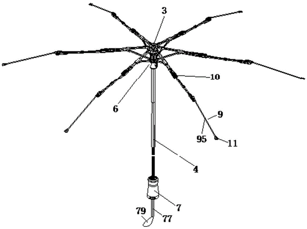 雨伞的结构 原理图片