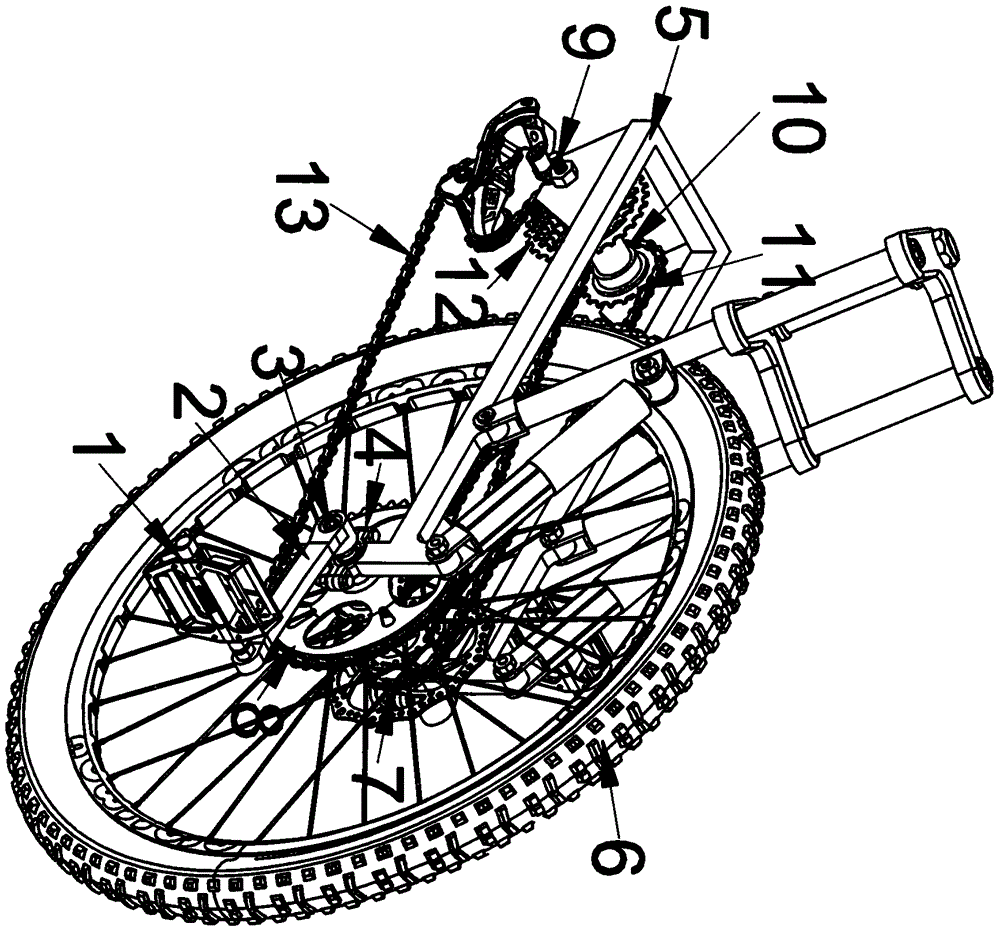 一种自行车中轴与驱动轮同心的链条传动系统的制作方法
