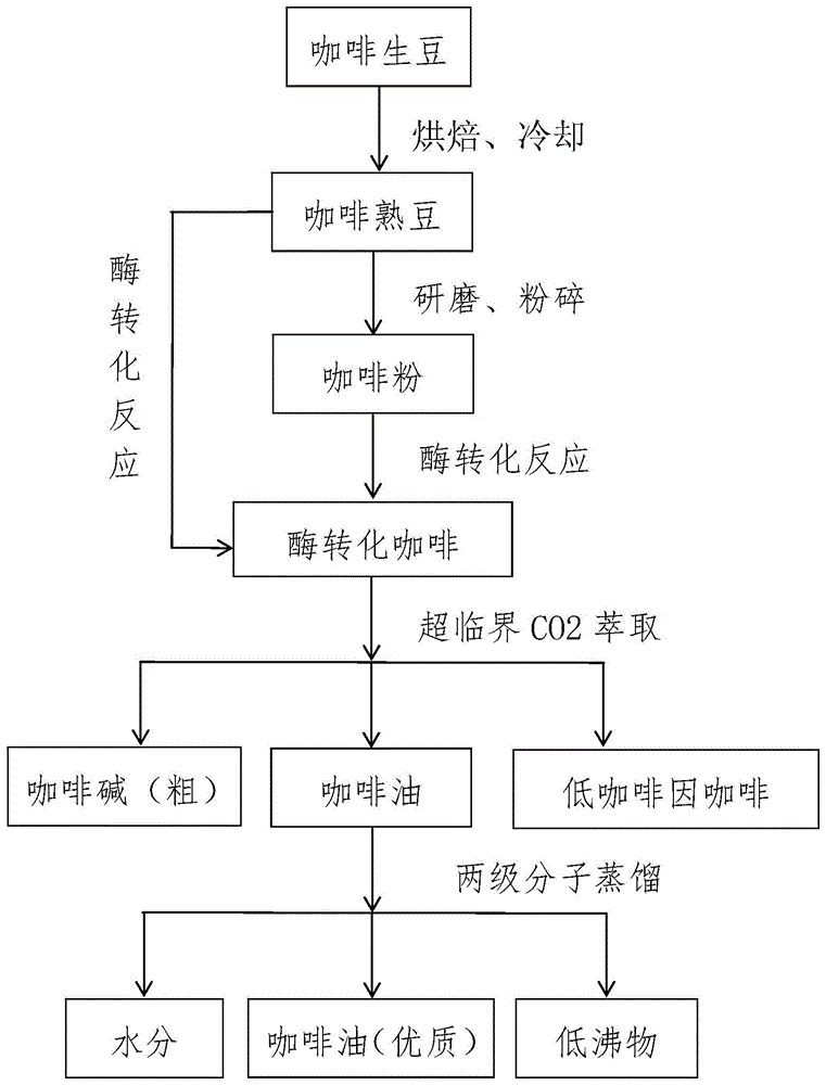 特别是涉及以咖啡豆为原料,通过深加工取得高附加值产品的工艺技术