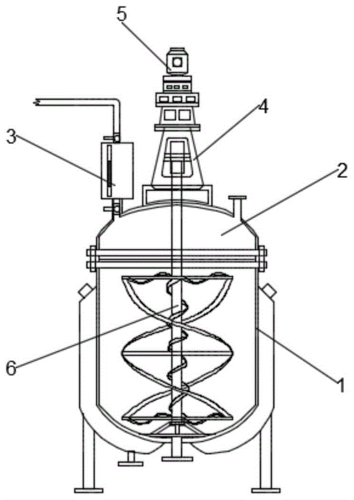 一种含螺带与绞龙复合搅拌结构的反应釜的制作方法