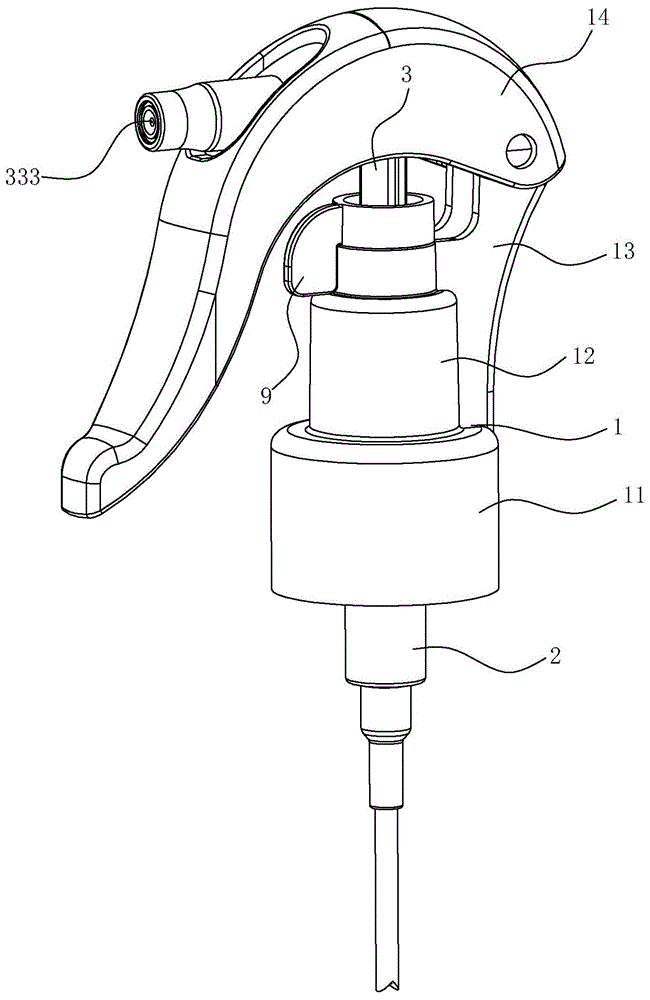 背景技术:目前,常见的手动式喷雾器为手扣式或揿压式结构,其通过手扣