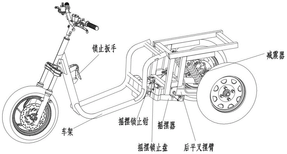 背景技术:现有的摩托车通常采用两轮或三轮结构,位于前方的车轮则为