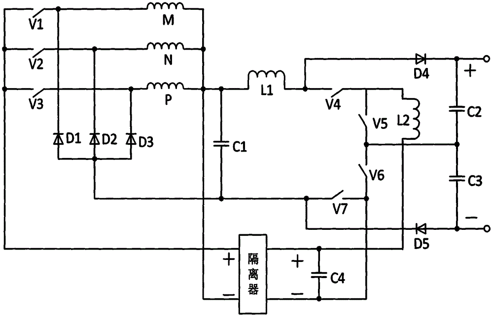 自勵變勵磁電壓變發電電壓的多變量開關磁阻發電機變流系統的製作方法