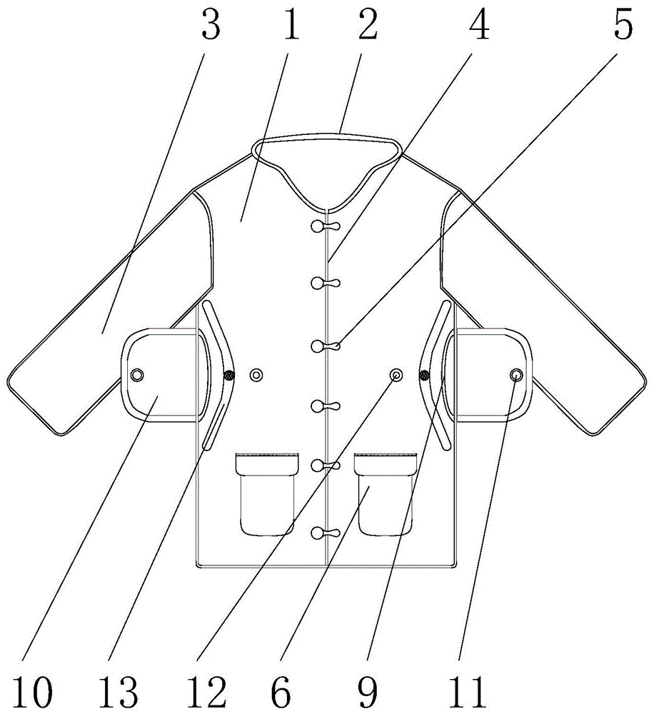 一種留置胸引管患者的改良病號服的製作方法