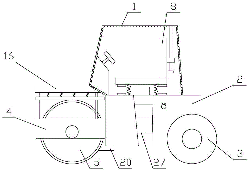 压路机外部结构名称图图片