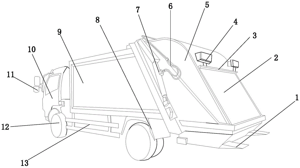 垃圾车结构简图图片