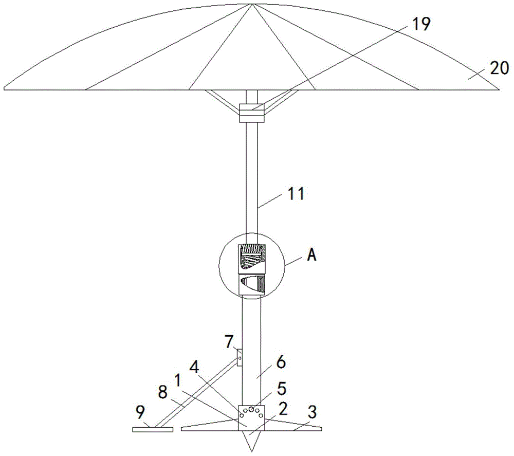 雨伞伸缩杆结构图片