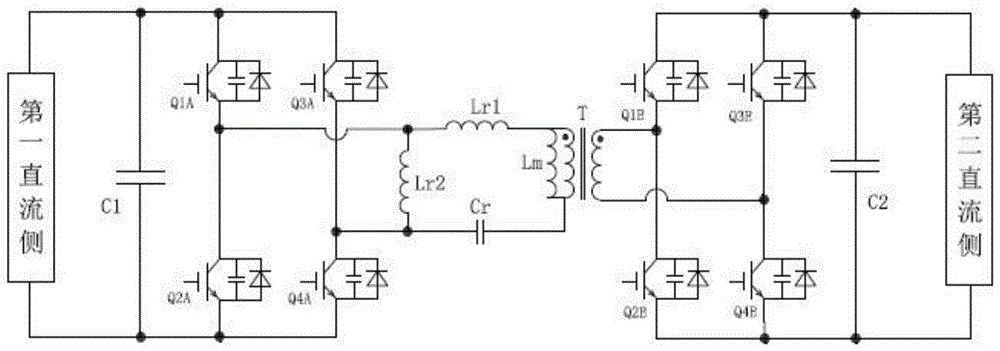 為現有技術第二類移相全橋軟開關dcdc變換器的電路原理圖,其通過主