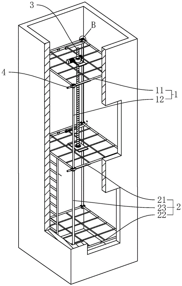 一種便於安裝的電梯井道內爬式井架的製作方法