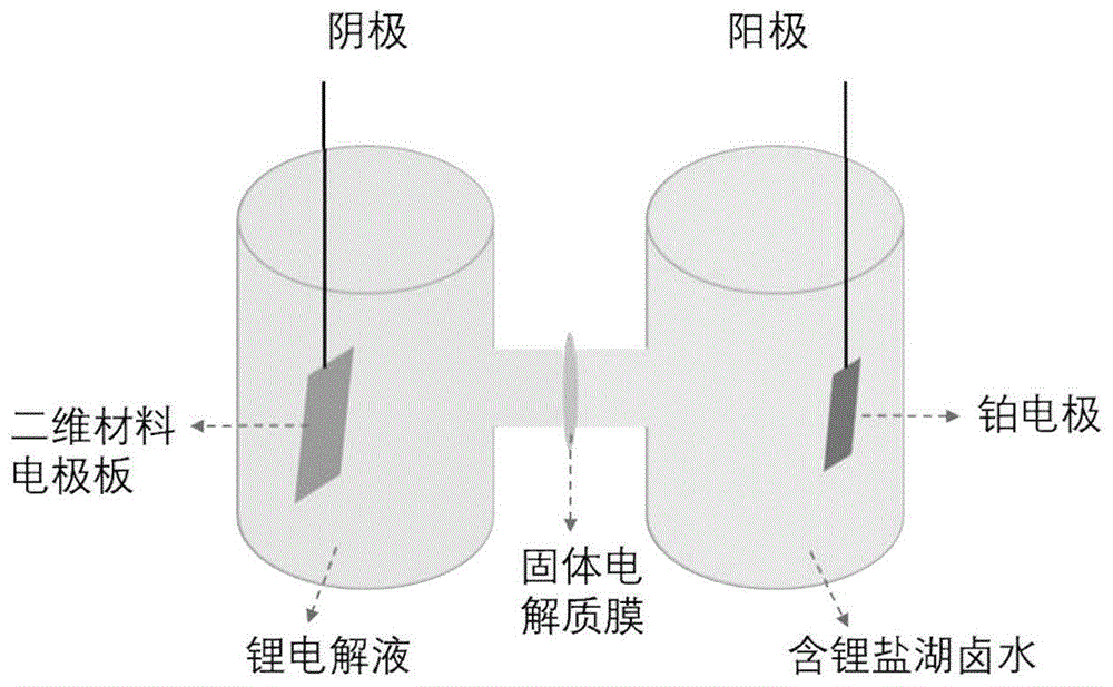 一種利用鹽湖滷水剝離二維材料及同步生產高純氫氧化鋰的方法與流程