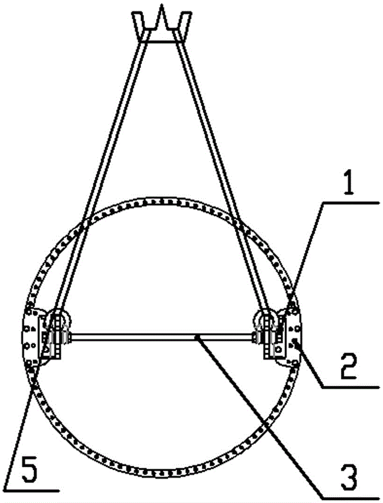 背景技術:風力發電機的塔筒在吊裝的時候通常採用吊具頂部法蘭四點