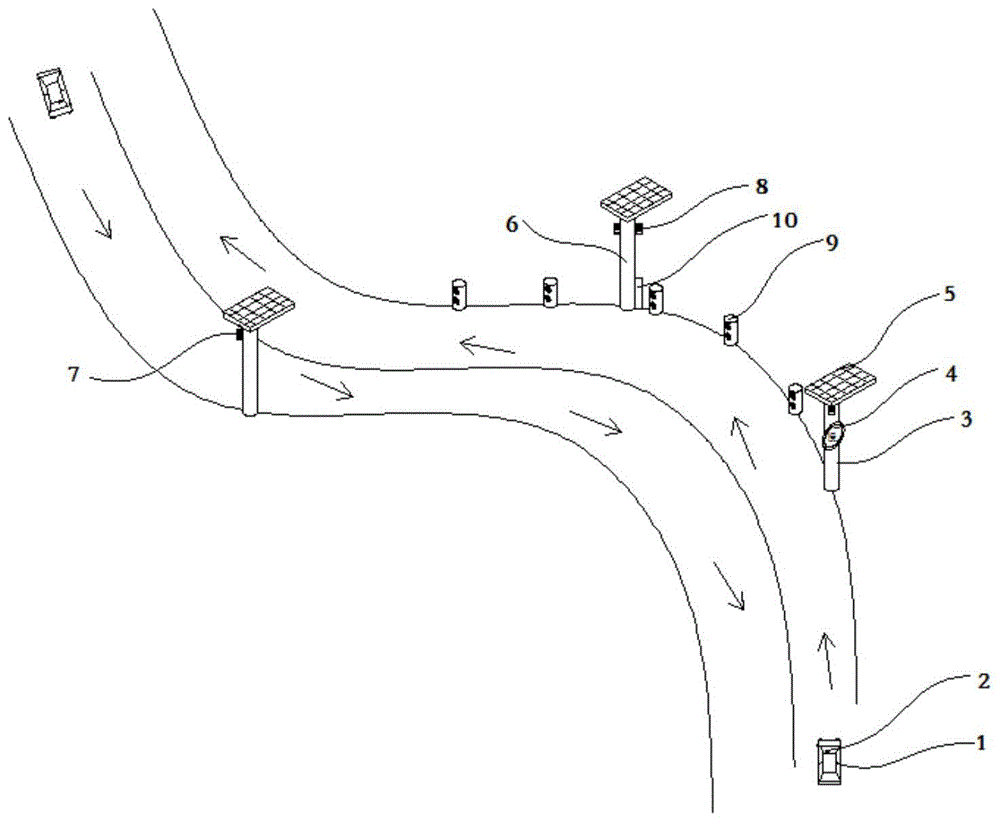 一种盘山公路弯道会车预警联动装置的制作方法
