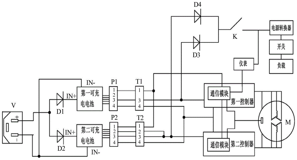 雙電池雙擎系統電路結構的電動車的製作方法