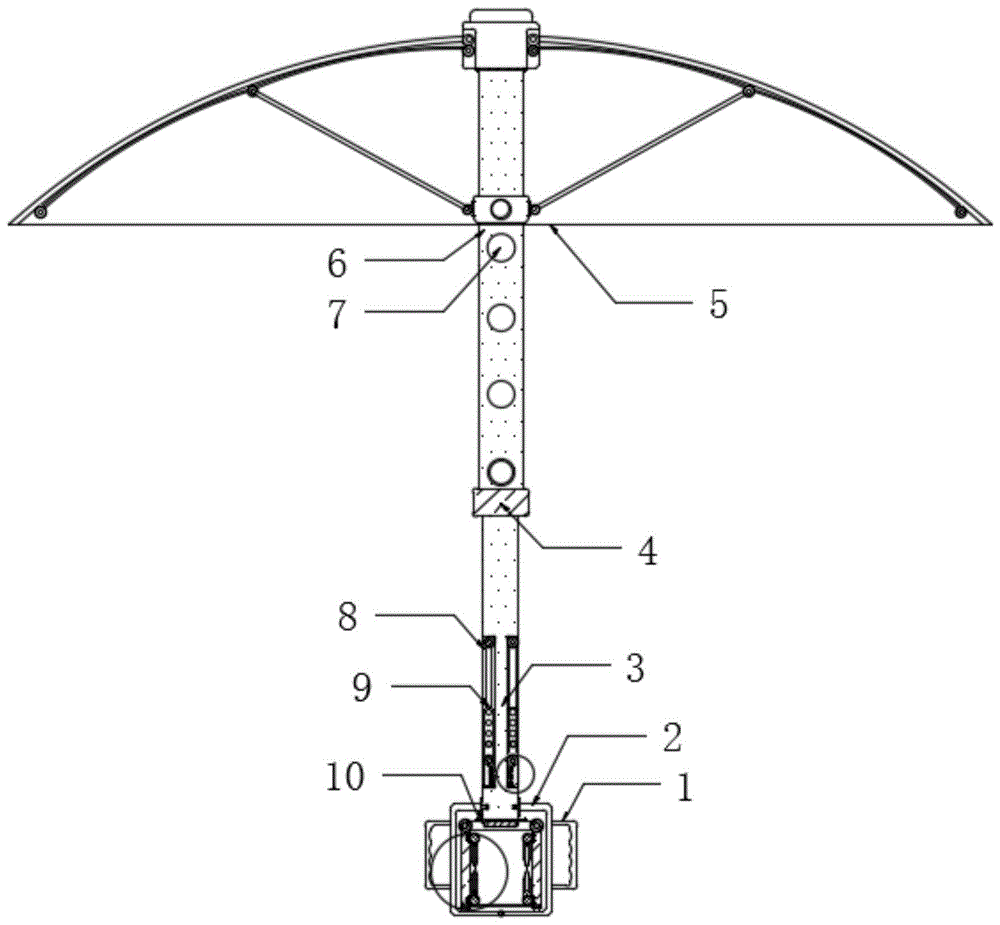 天堂雨伞伸缩杆结构图图片