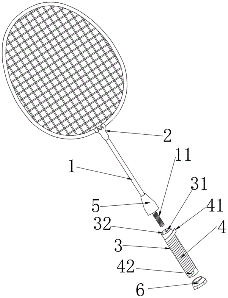 羽毛球拍手柄结构图图片