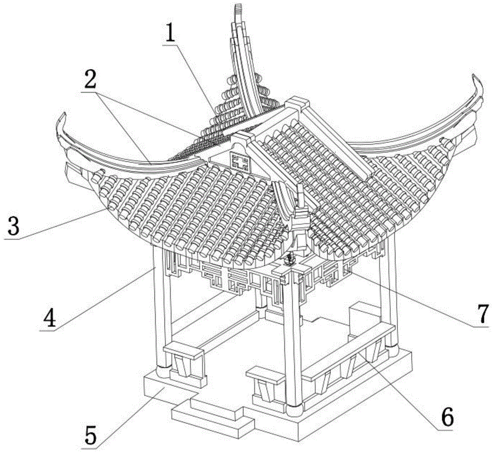 亭子的结构图解图片