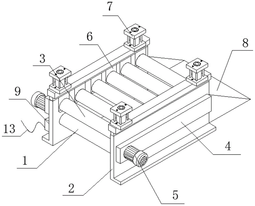 一种十二辊单机全液压可逆式冷轧机开卷机压辊结构的制作方法