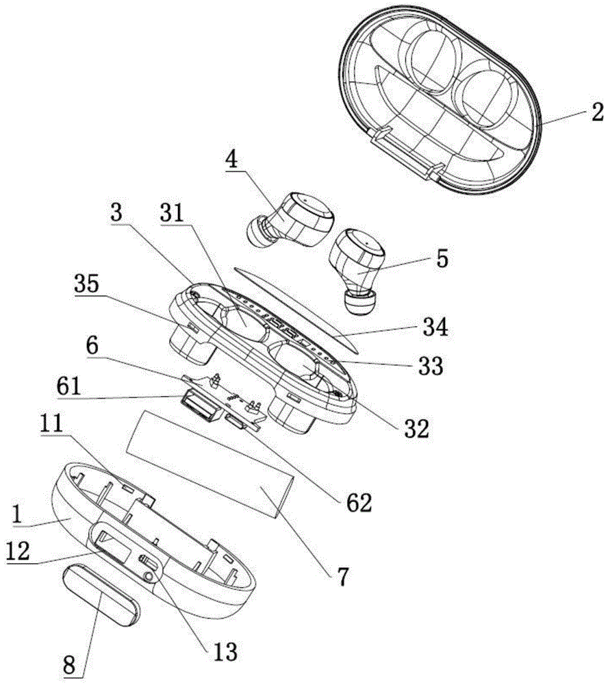 蓝牙耳机充电盒拆解图图片