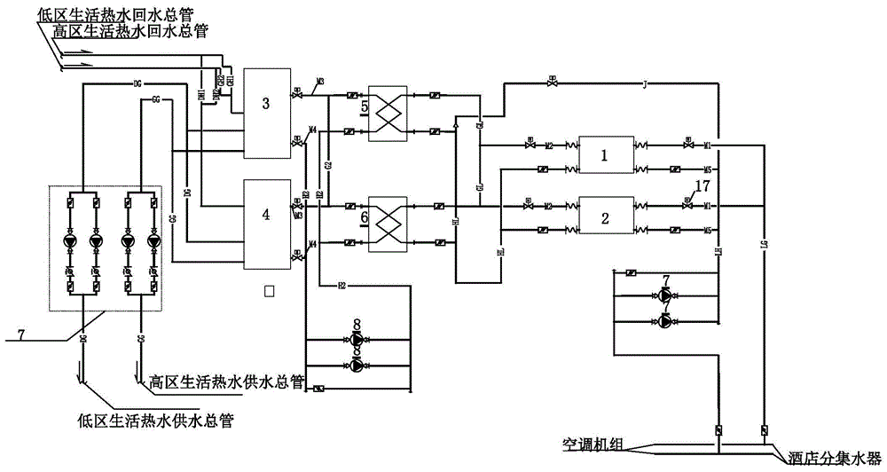 一種以空調冷凍水為熱源的水源熱泵供熱系統的製作方法