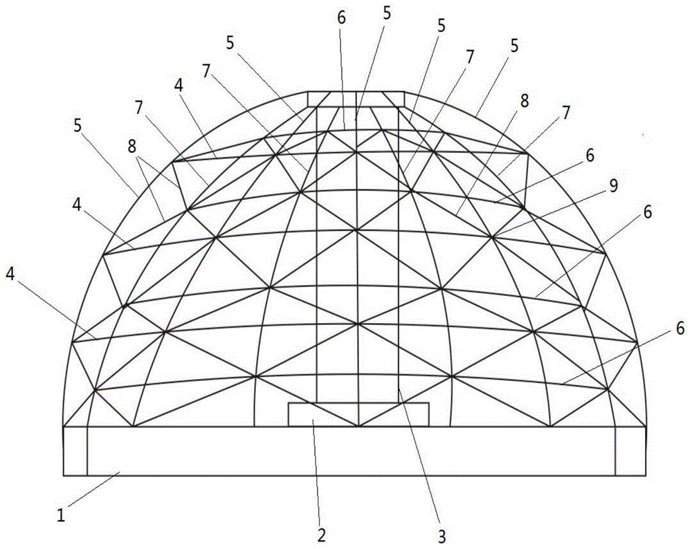 温室大棚高强度穹顶钢架结构的制作方法
