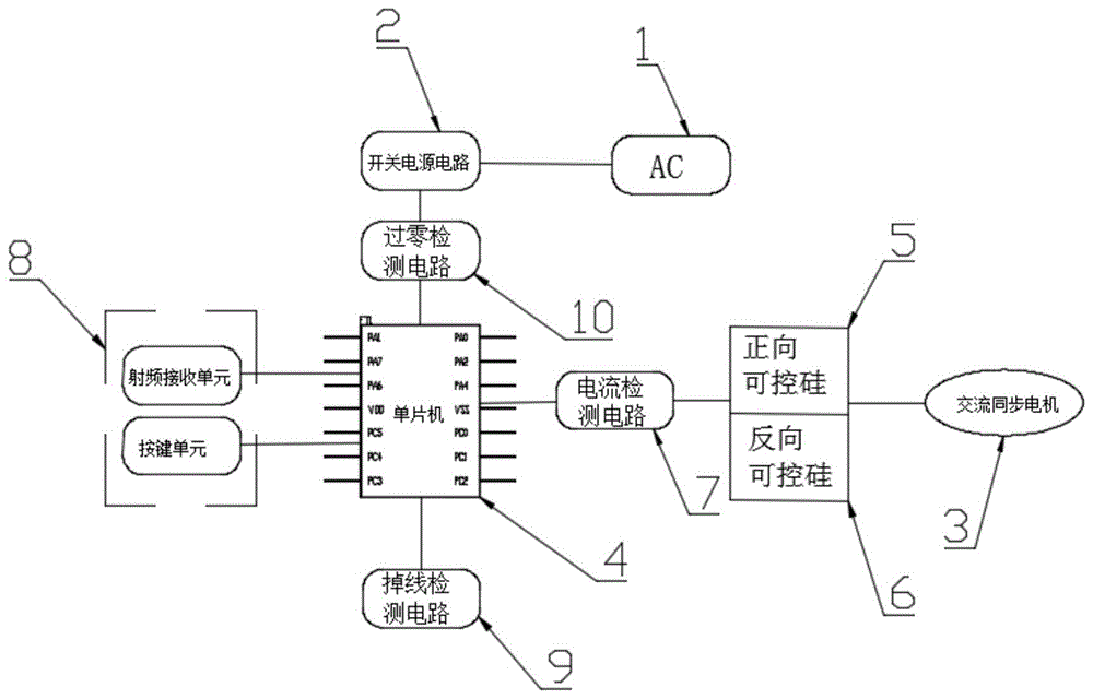 电动幕布控制器接线图图片