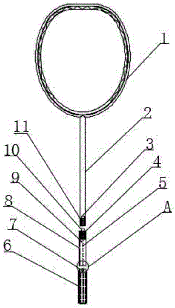 羽毛球拍的结构示意图图片