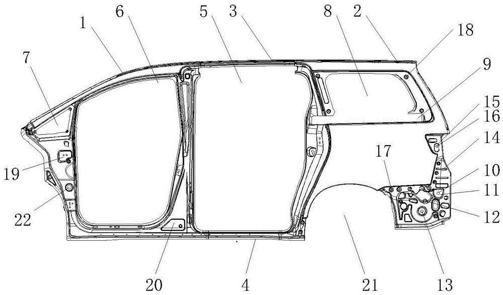 背景技术:现有汽车侧围外蒙皮,通常为一体式结构,尤其对于mpv车型,其